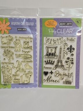 Hero Arts Acrylic Set of 2 Stamps Crafting Lot